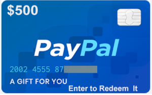 Redeem a 500 USD PayPal Gift Card