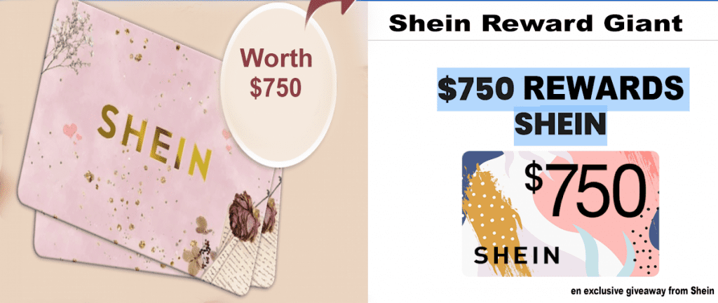 Redeem $750 Shein Gift Card
