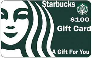 Redeem a $100 Starbucks Gift Card