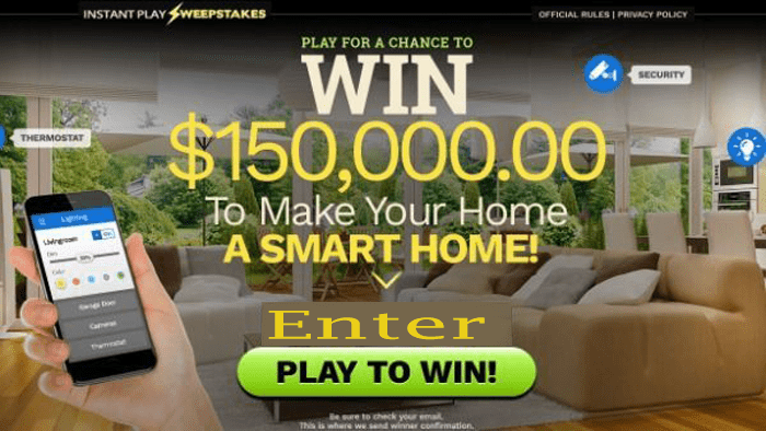 Play Sweepstakes and Earn 150K USD Instantly