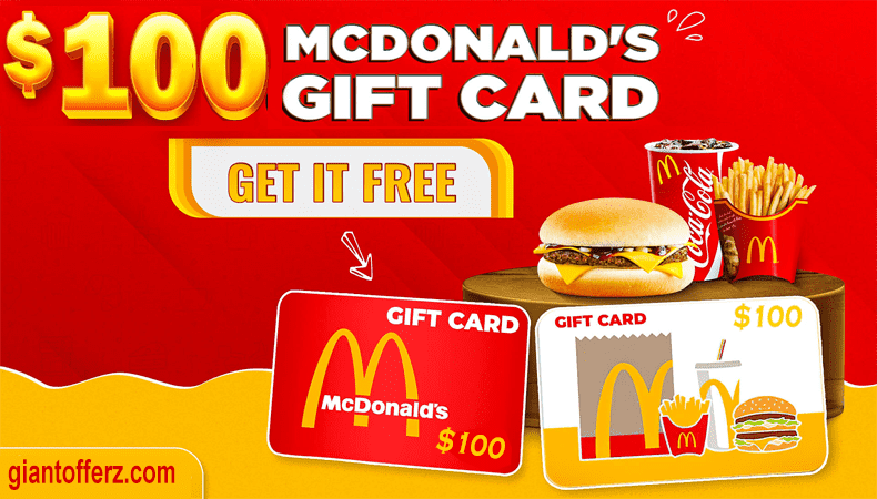 Redeem 100 USD Digital McDonalds Gift Card