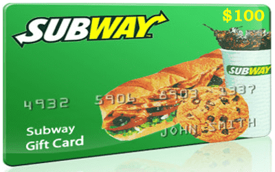 Subway Free Gift Card