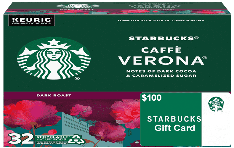 Redeem Caffe Verona $100 Starbucks Gift Card