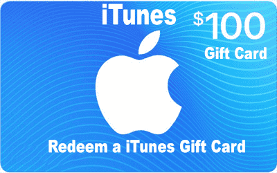 $100 iTunes gift card with redeem code