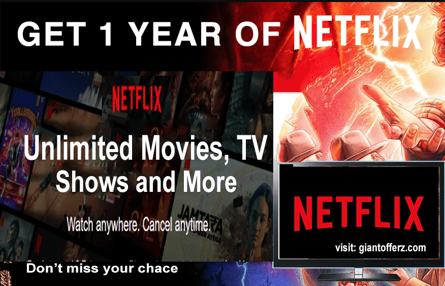 Get 1 Year of Netflix Active Subscription