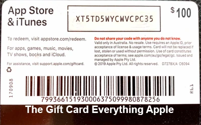 Redeem $100 Apple Gift Card