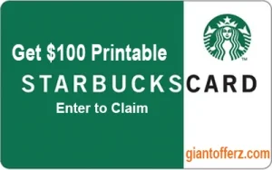 Printable Starbucks Gift Card